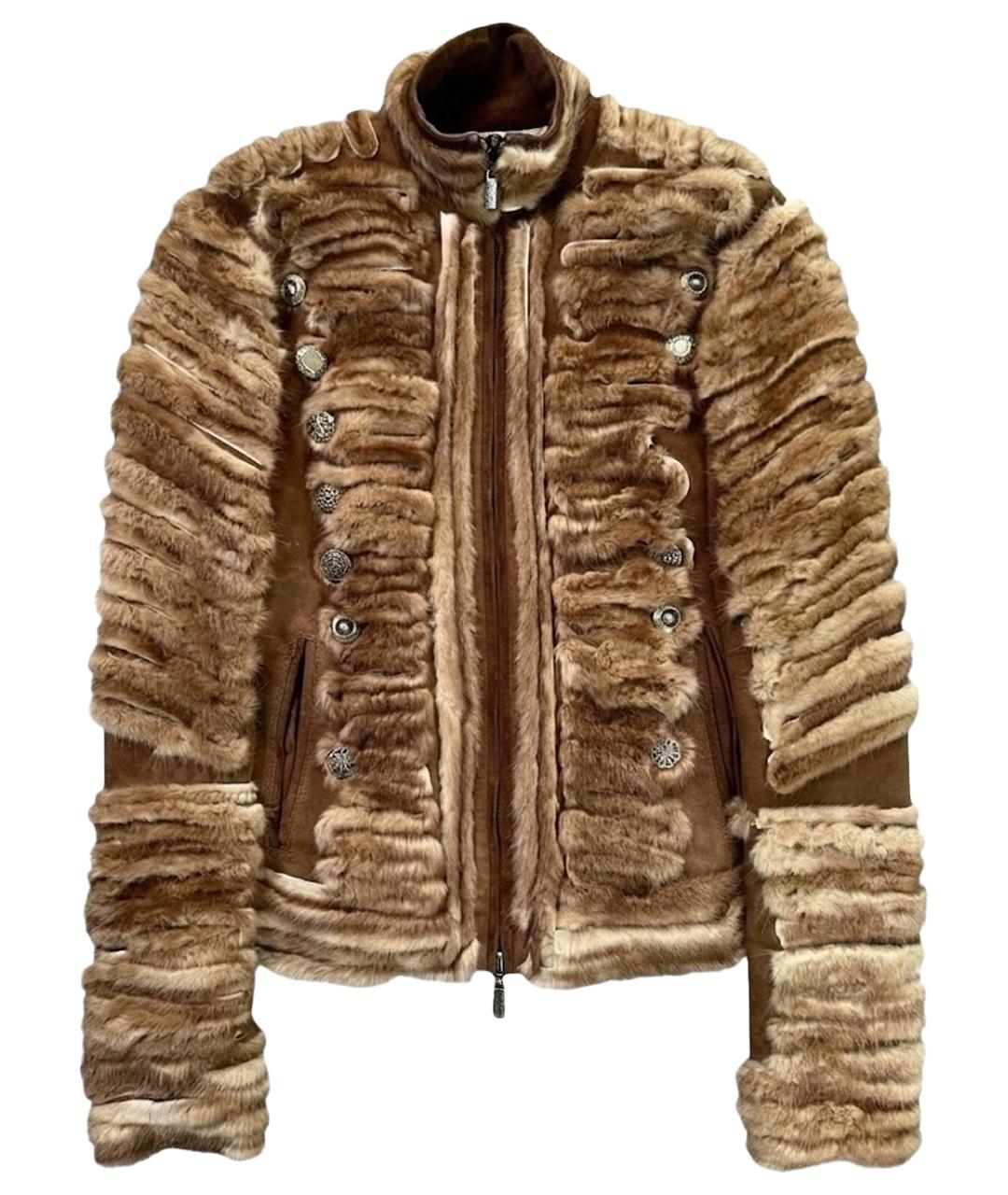 JUST CAVALLI Коричневая хлопковая куртка, фото 1