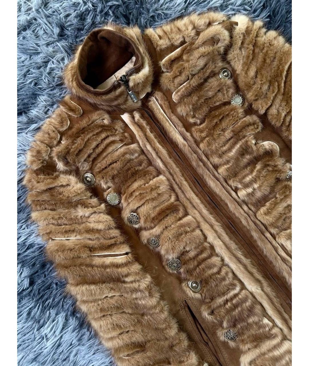 JUST CAVALLI Коричневая хлопковая куртка, фото 5