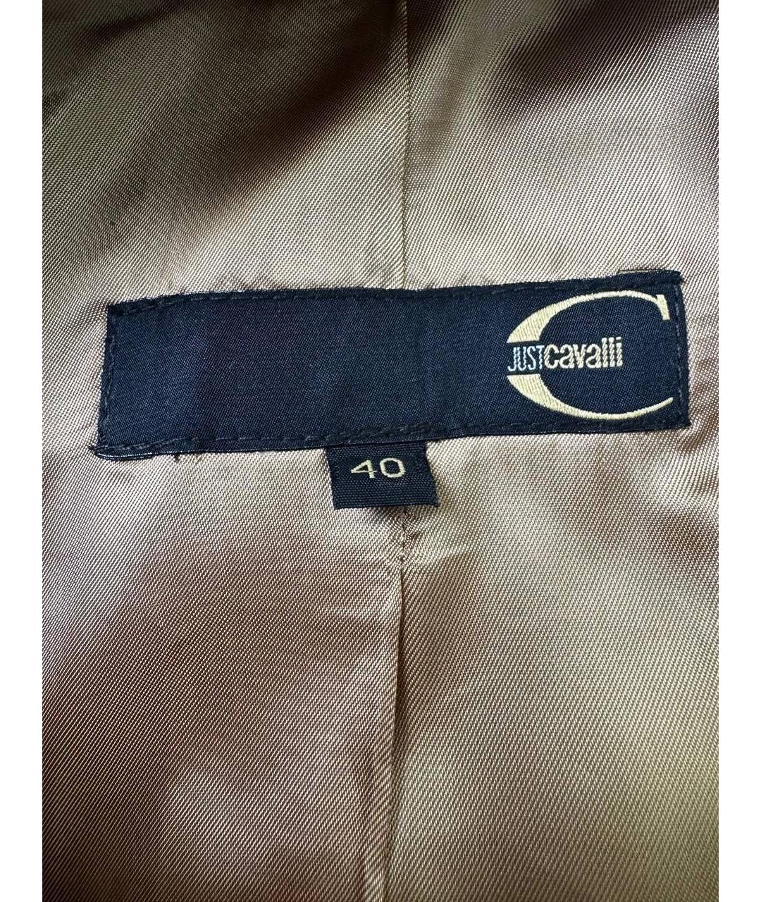 JUST CAVALLI Коричневая хлопковая куртка, фото 8