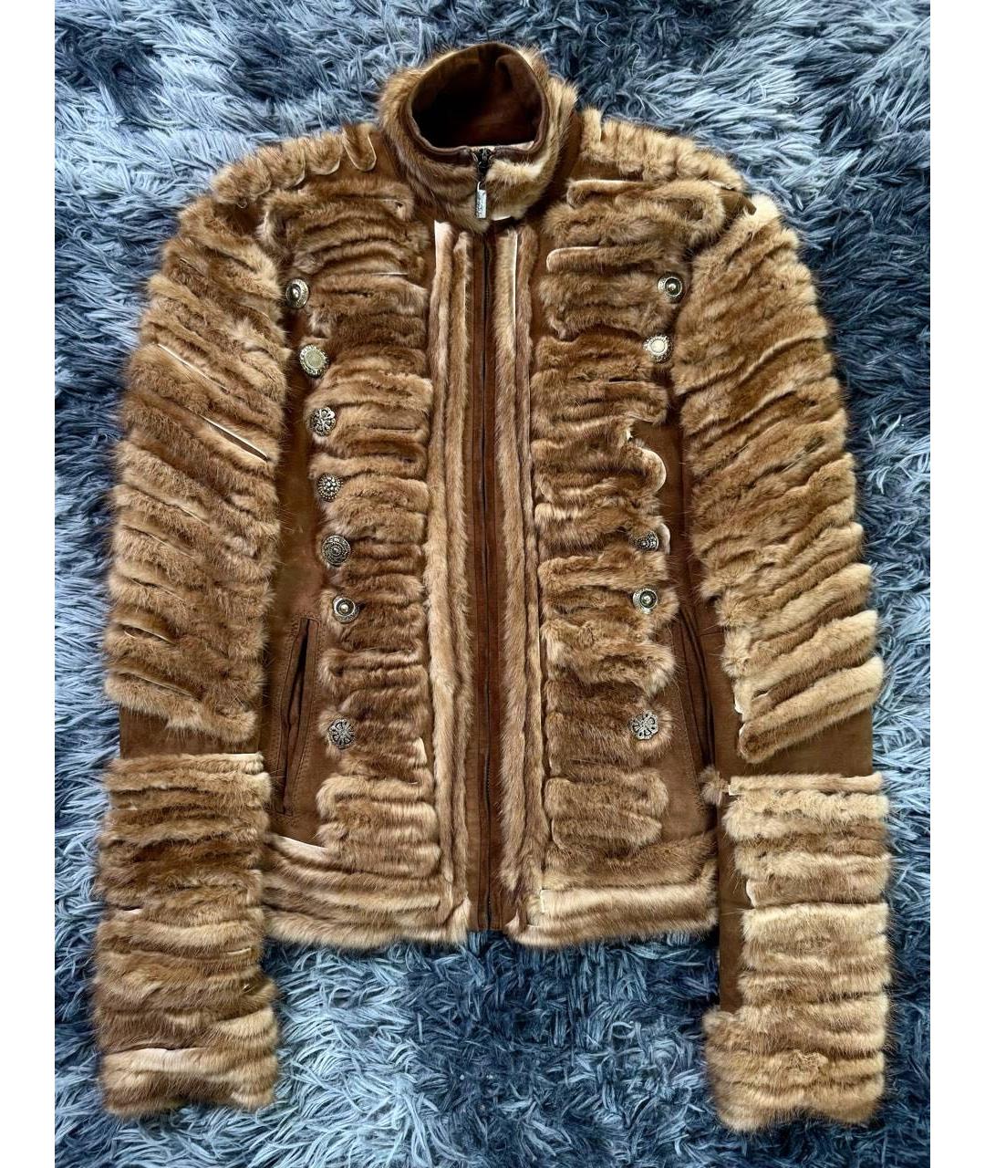 JUST CAVALLI Коричневая хлопковая куртка, фото 9