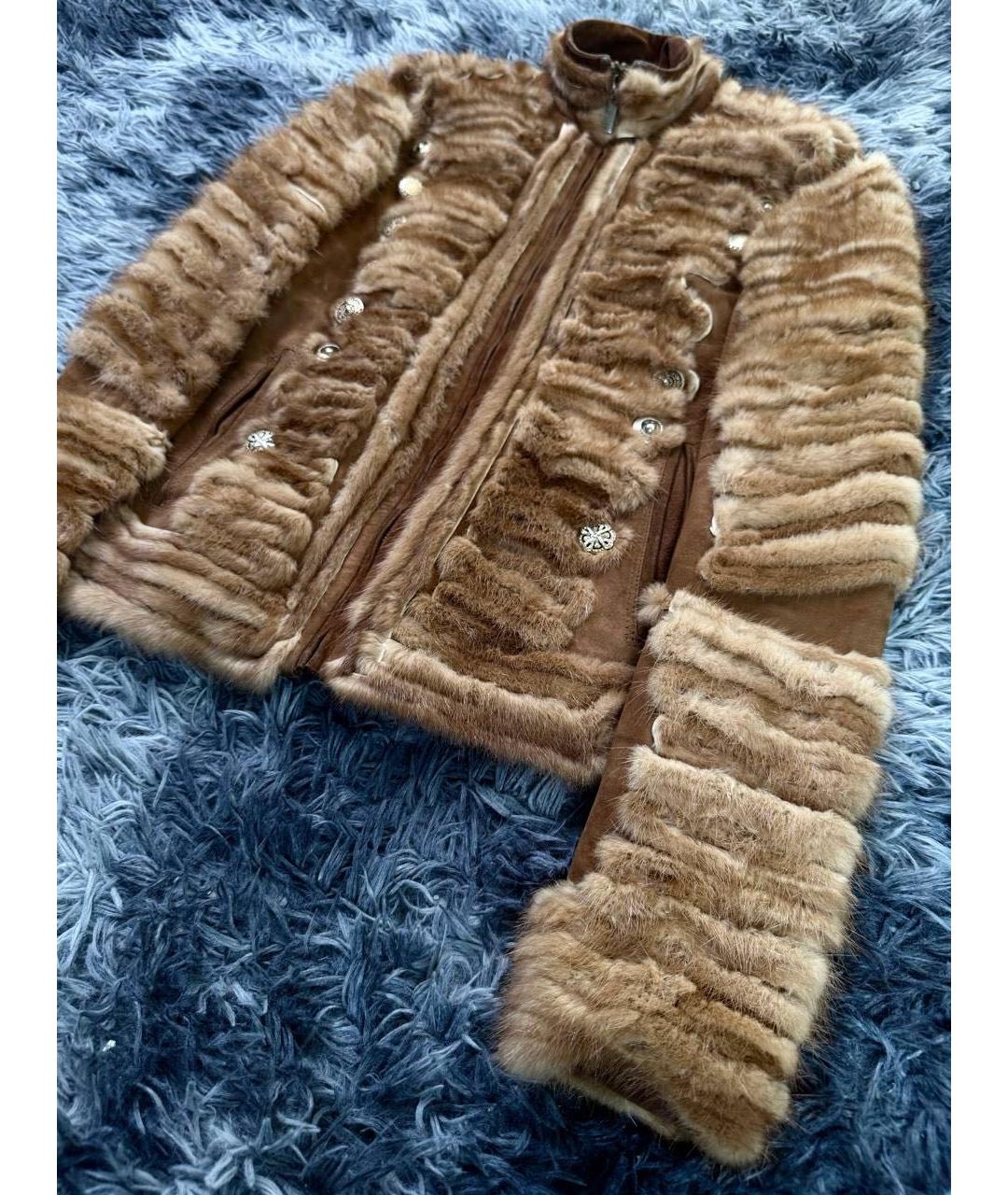 JUST CAVALLI Коричневая хлопковая куртка, фото 4