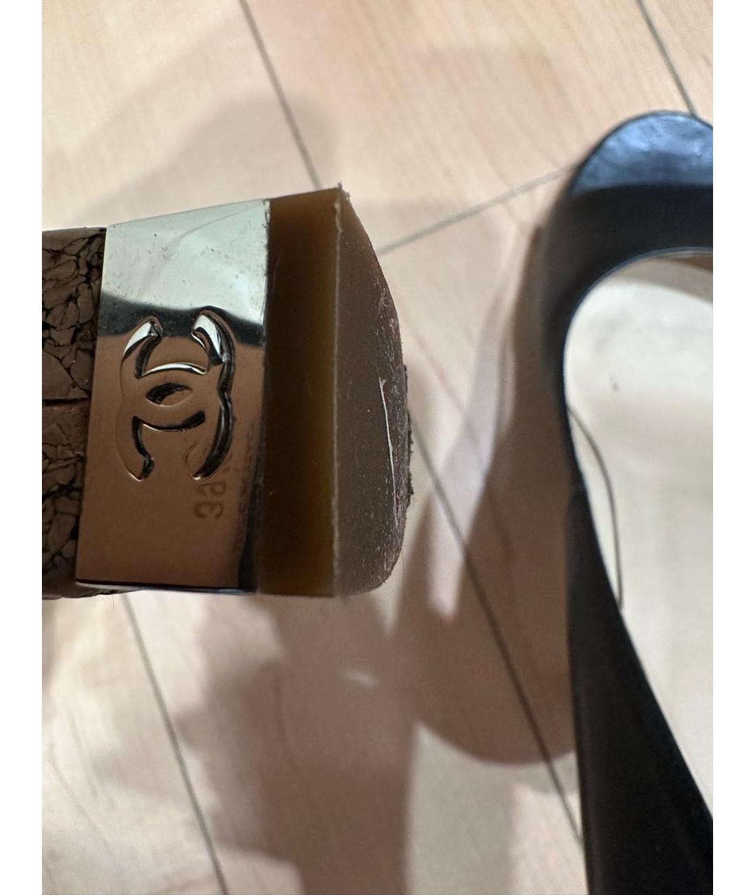 CHANEL Черные кожаные туфли, фото 6