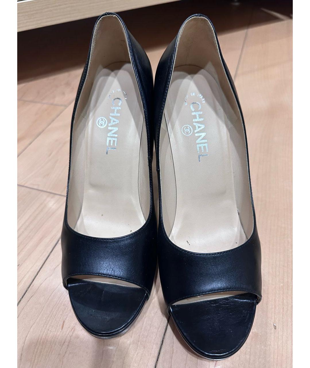 CHANEL Черные кожаные туфли, фото 2