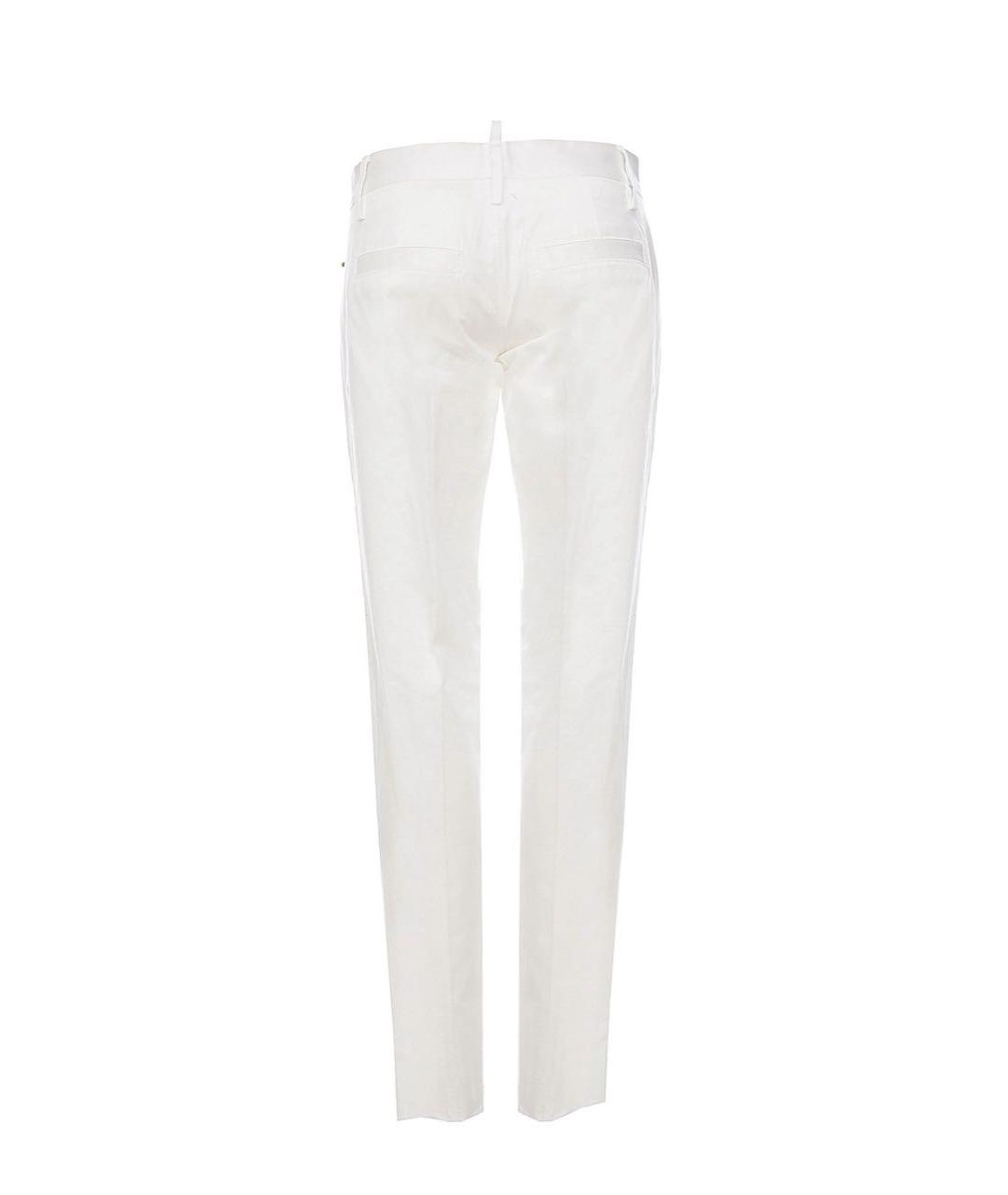 DSQUARED2 Белые хлопковые брюки узкие, фото 2