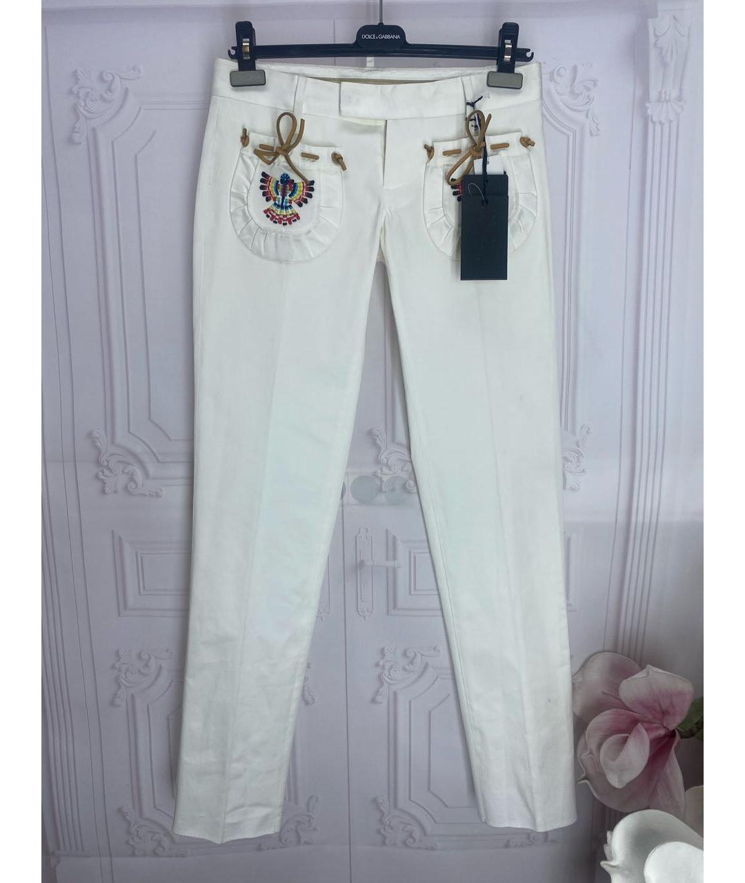 DSQUARED2 Белые хлопковые брюки узкие, фото 8