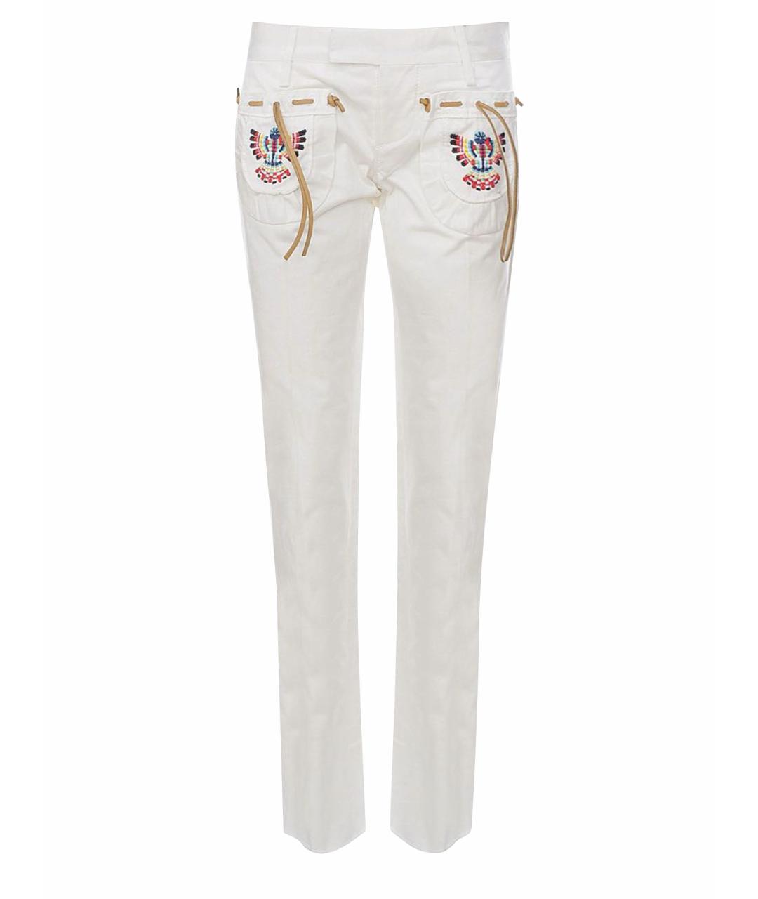 DSQUARED2 Белые хлопковые брюки узкие, фото 1