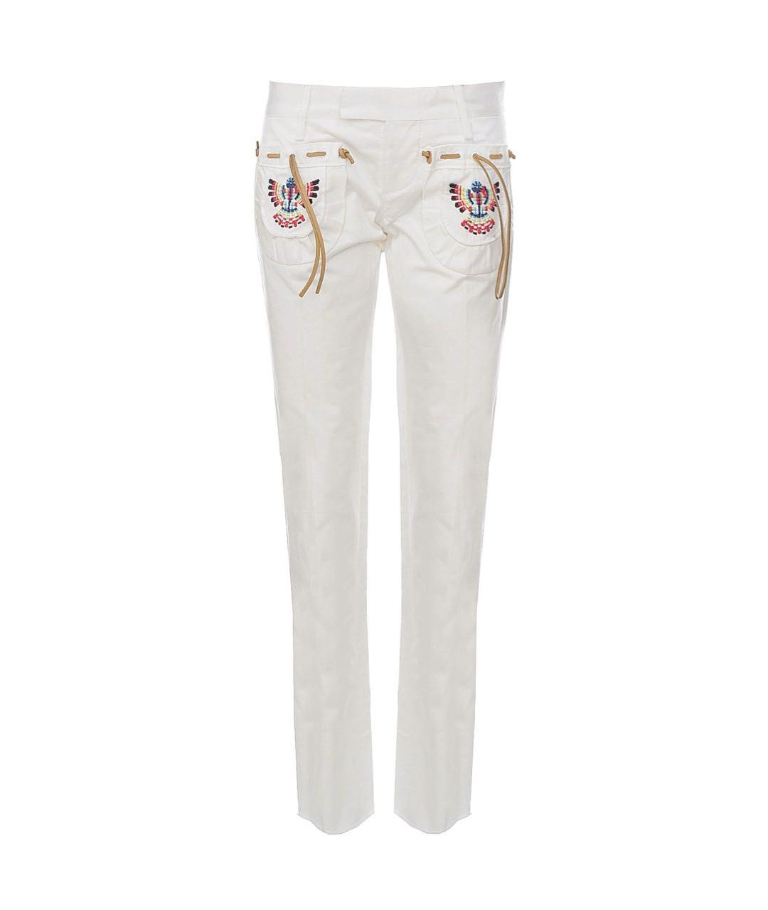 DSQUARED2 Белые хлопковые брюки узкие, фото 9