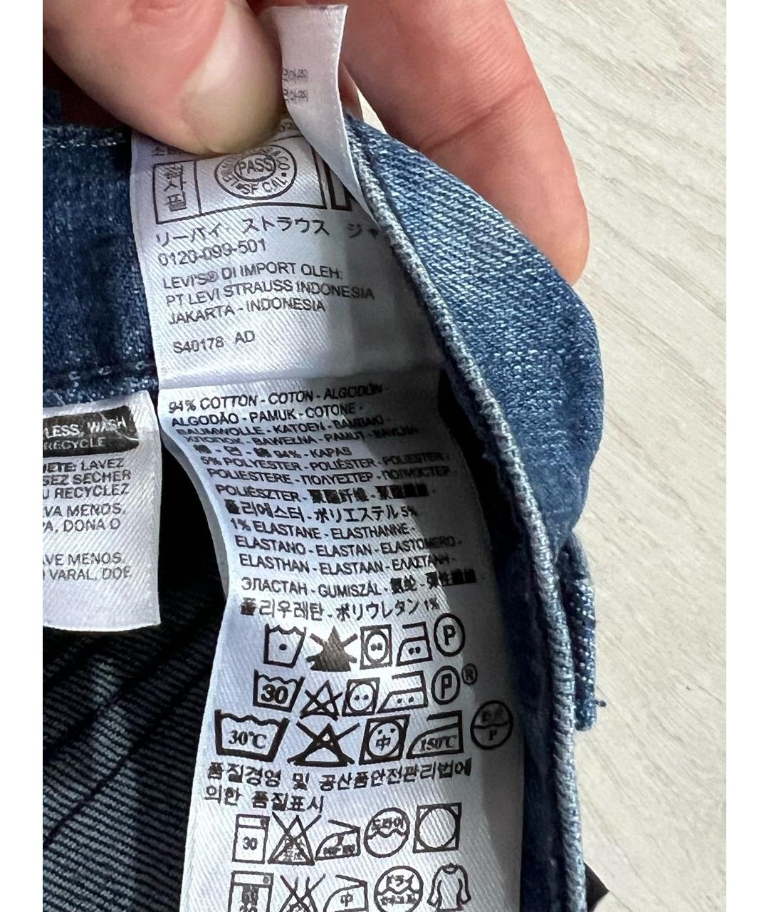 LEVI'S Синие хлопко-эластановые джинсы скинни, фото 7