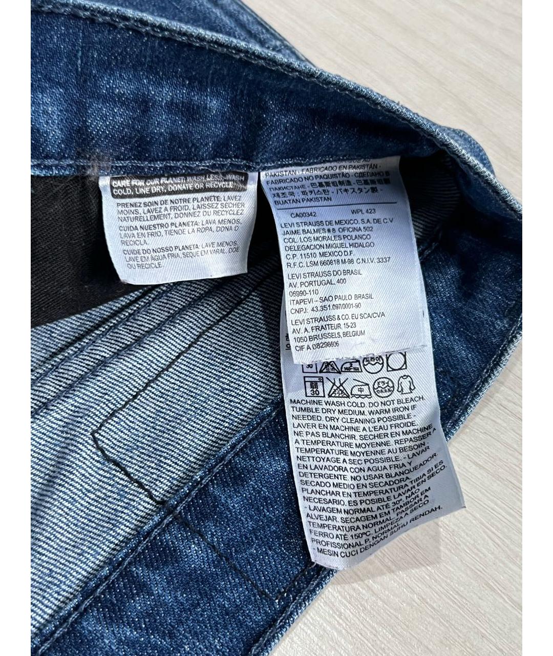 LEVI'S Синие хлопко-эластановые джинсы скинни, фото 6