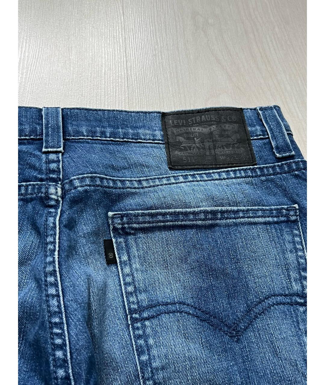 LEVI'S Синие хлопко-эластановые джинсы скинни, фото 5