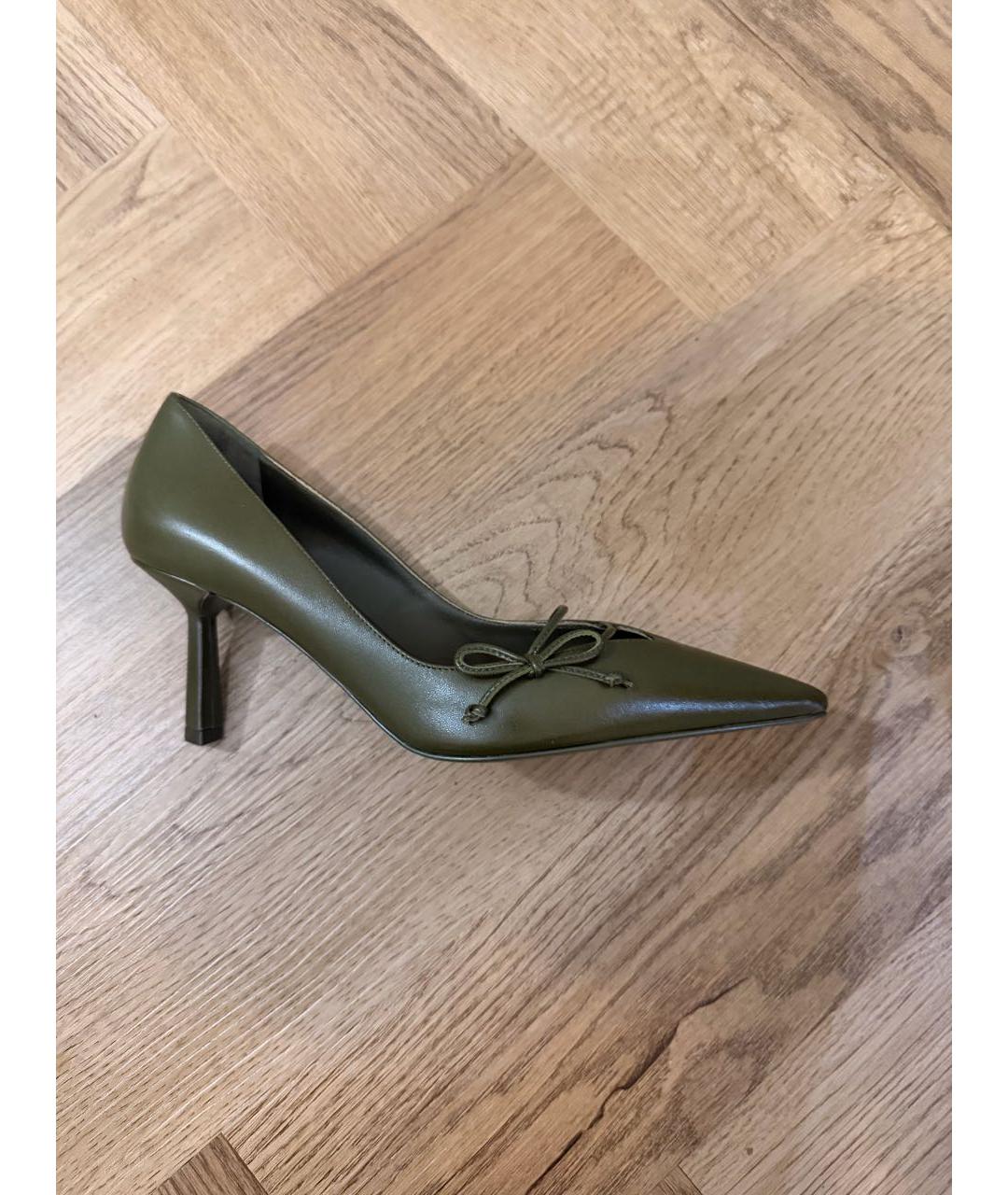 PRADA Хаки кожаные туфли, фото 9