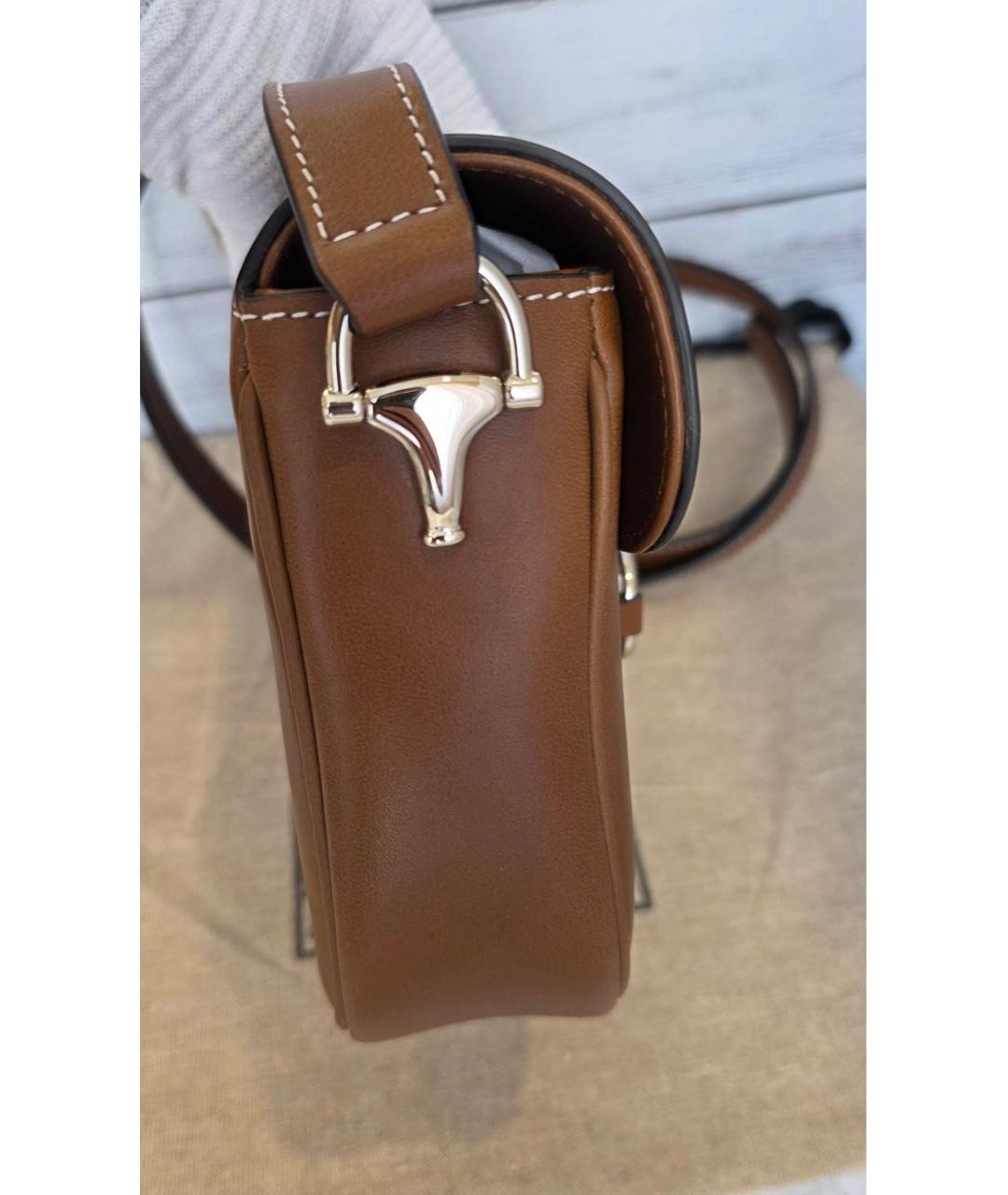 GUCCI Коричневая кожаная сумка через плечо, фото 6