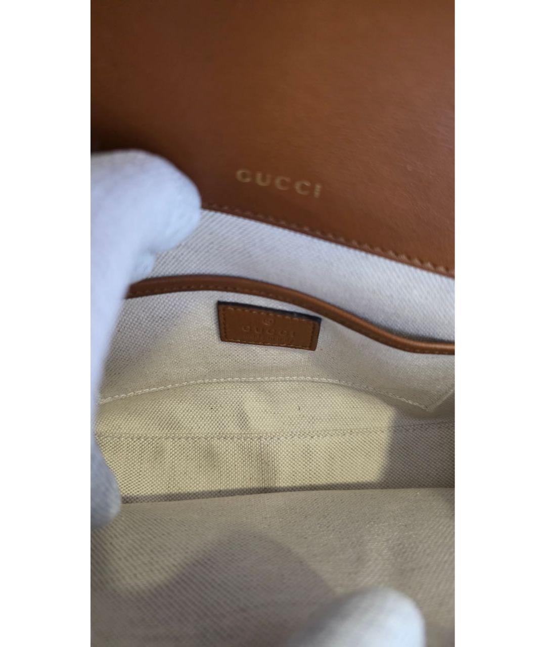 GUCCI Коричневая кожаная сумка через плечо, фото 7
