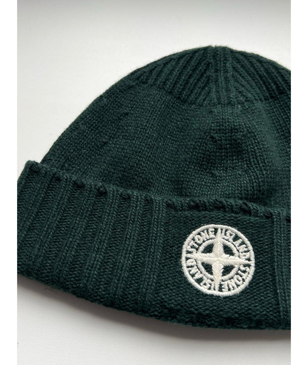 STONE ISLAND Зеленая шерстяная шапка, фото 3