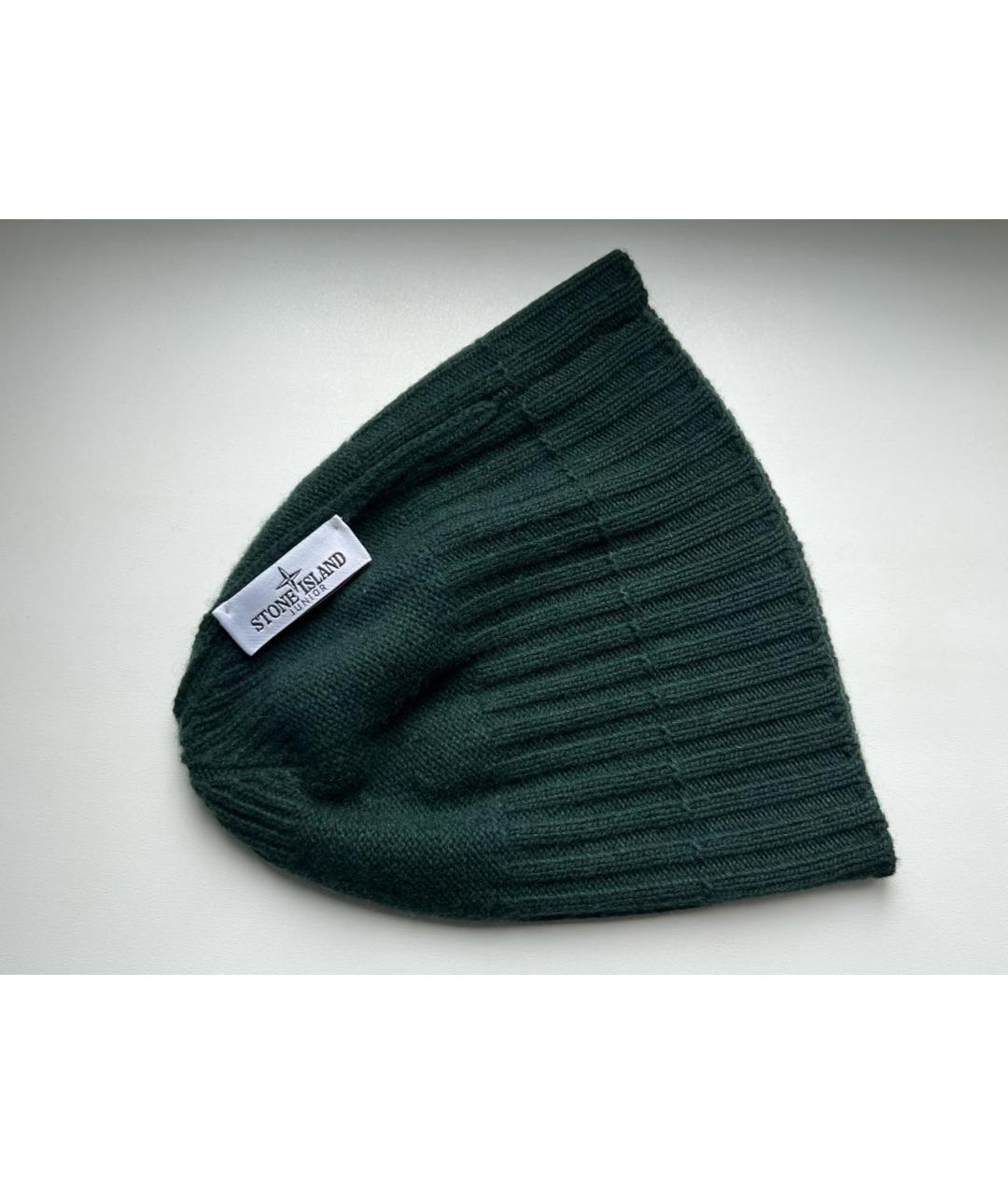 STONE ISLAND Зеленая шерстяная шапка, фото 6