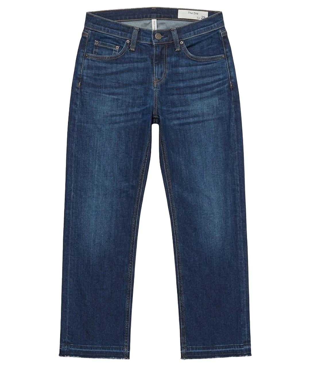 RAG & BONE Темно-синие хлопковые прямые джинсы, фото 1