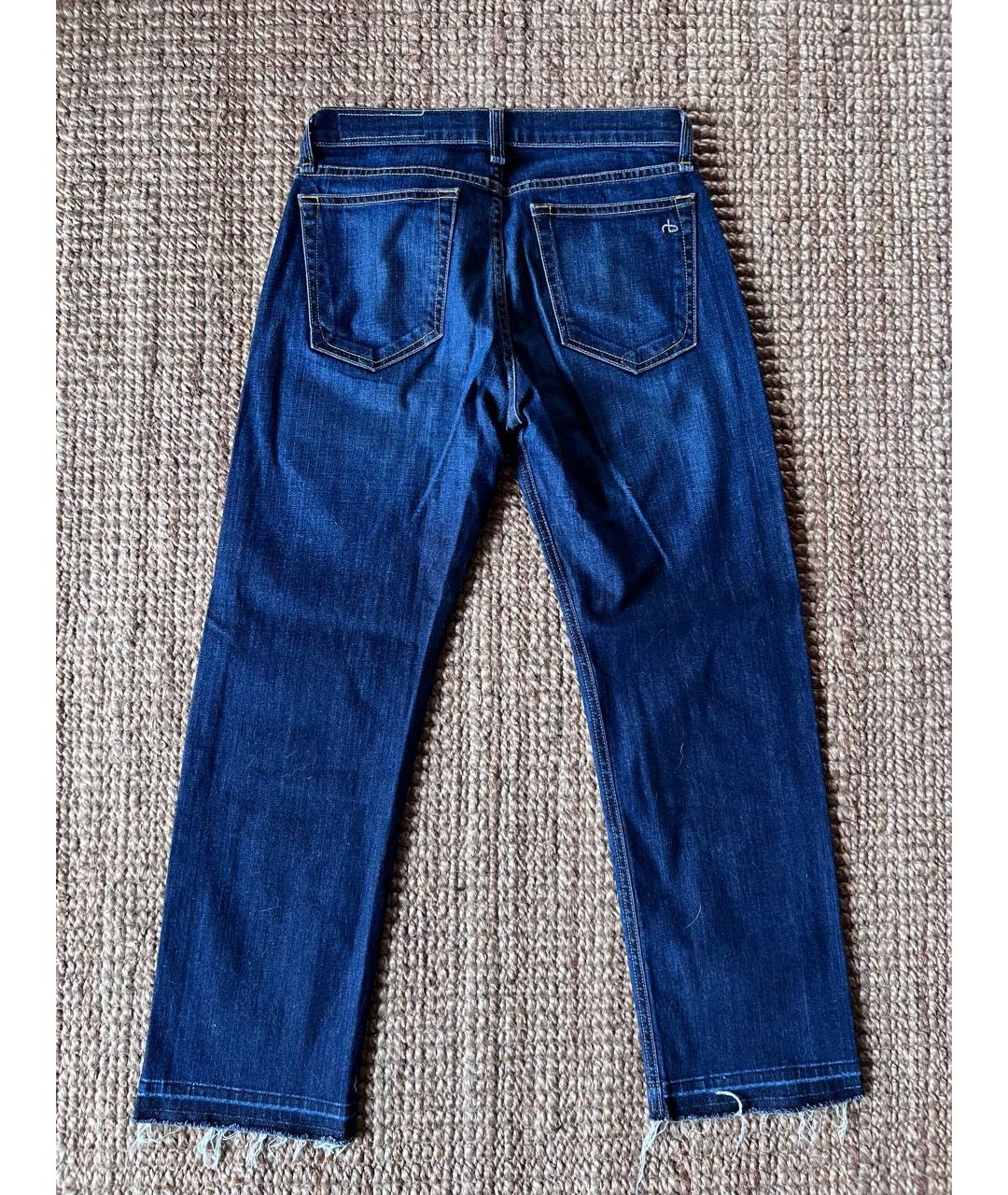 RAG & BONE Темно-синие хлопковые прямые джинсы, фото 3
