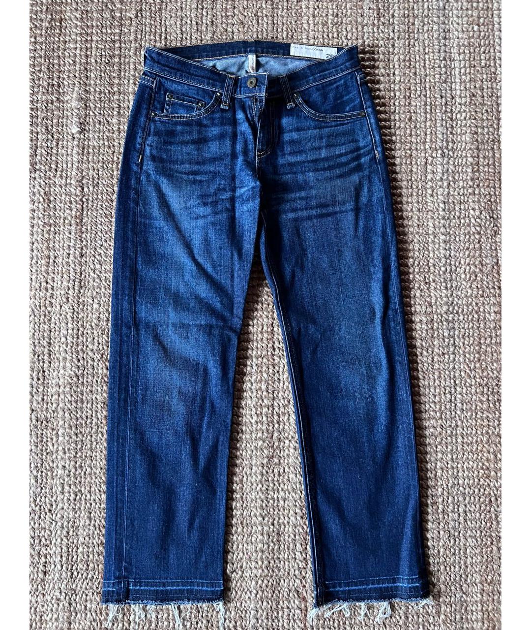 RAG & BONE Темно-синие хлопковые прямые джинсы, фото 5