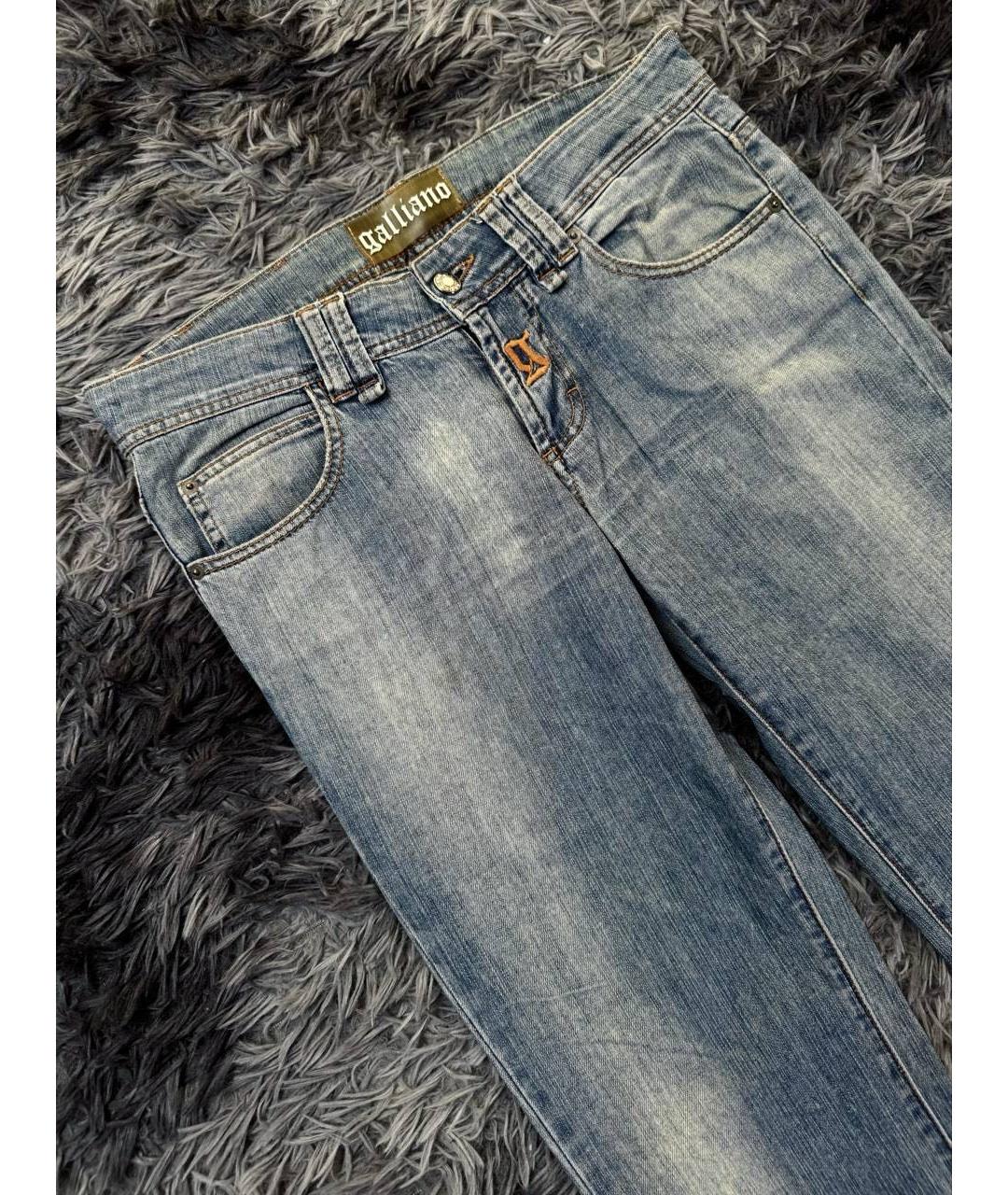 JOHN GALLIANO Голубые хлопковые джинсы, фото 4
