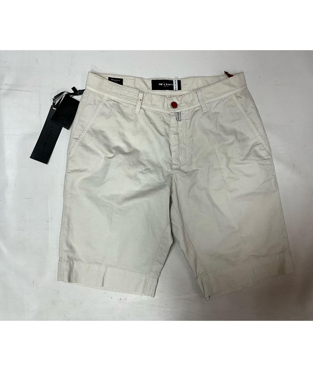 KITON Белые хлопковые шорты, фото 8