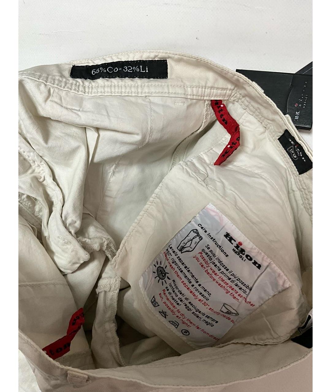 KITON Белые хлопковые шорты, фото 6