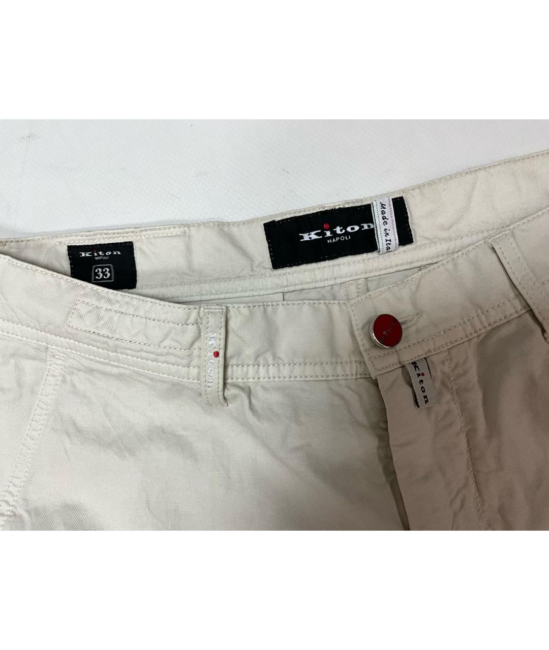 KITON Белые хлопковые шорты, фото 3