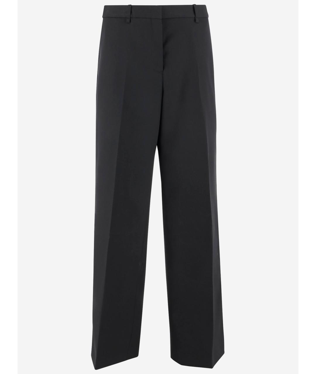 JIL SANDER Черные шерстяные прямые брюки, фото 1
