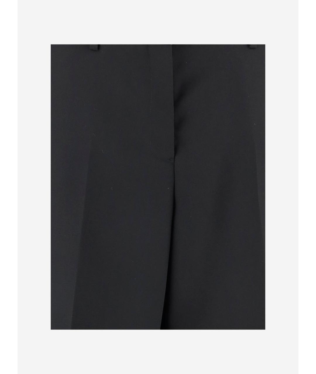 JIL SANDER Черные шерстяные прямые брюки, фото 3