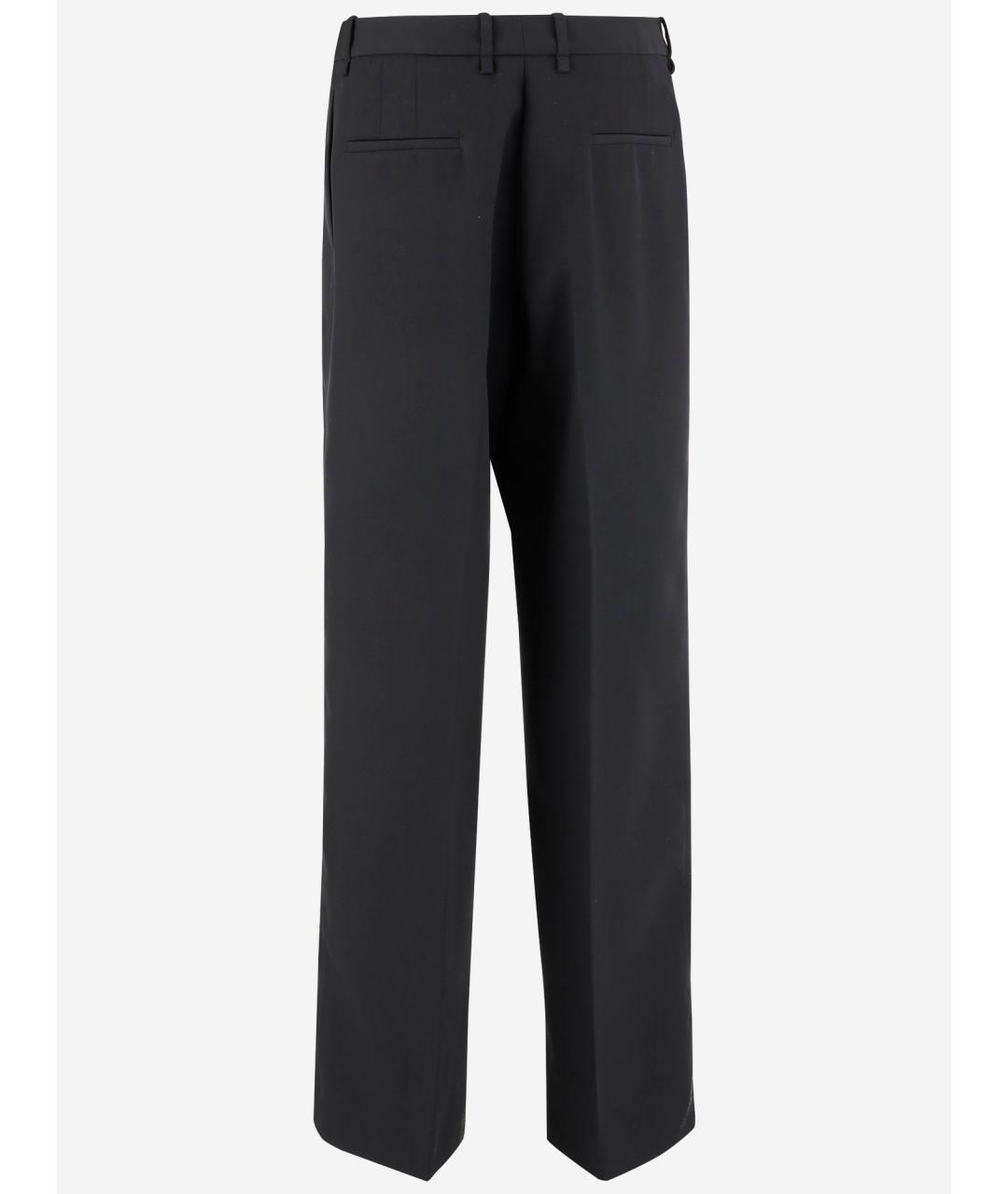 JIL SANDER Черные шерстяные прямые брюки, фото 2