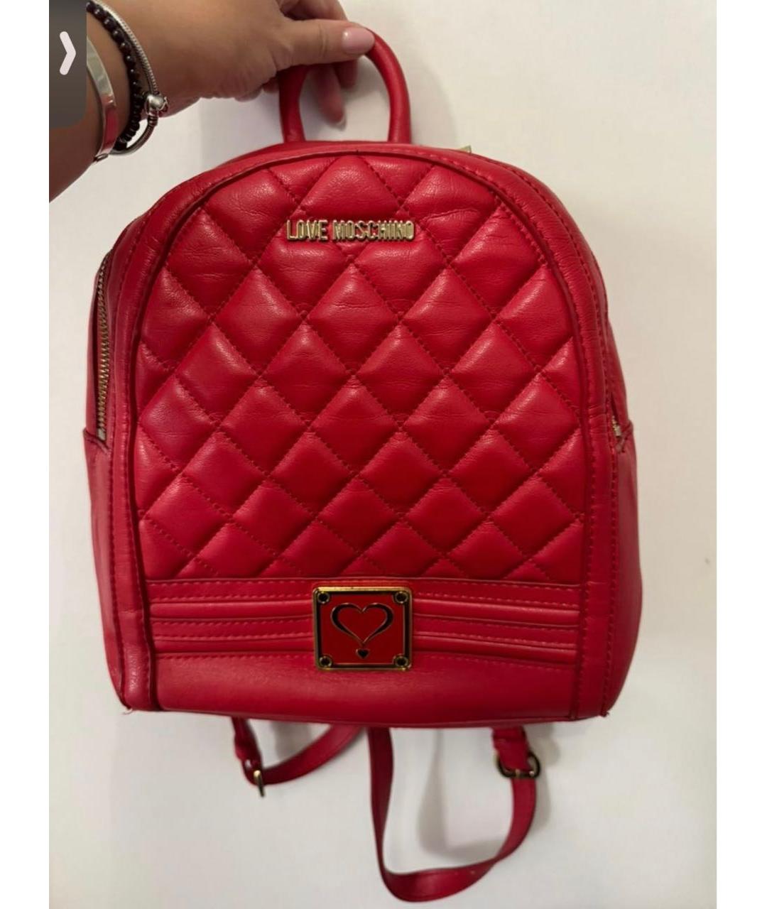 LOVE MOSCHINO Красный рюкзак, фото 3