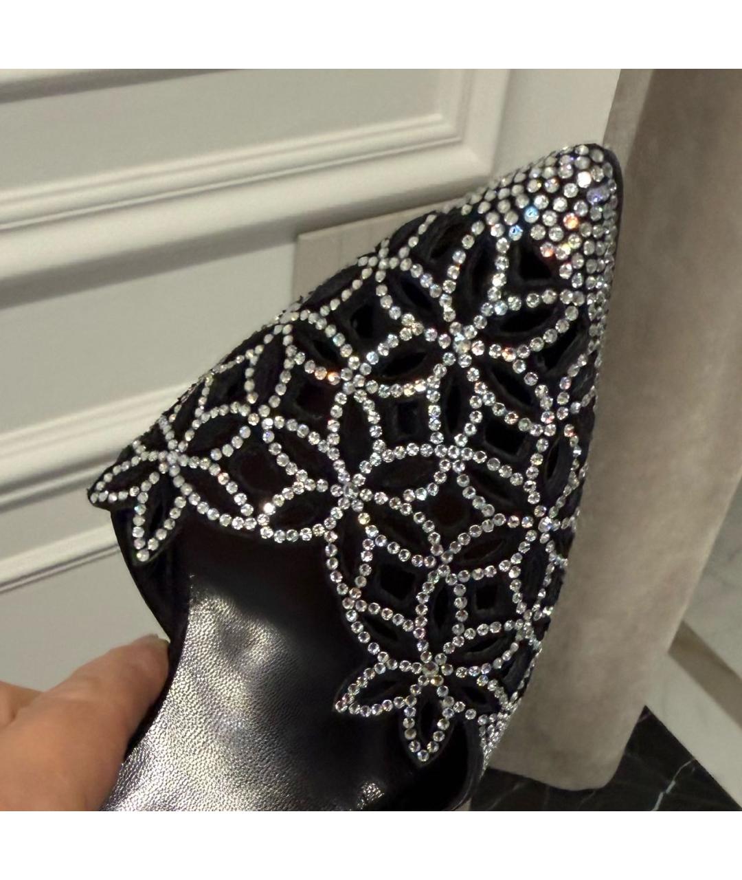 OSCAR DE LA RENTA Черные замшевые босоножки, фото 6