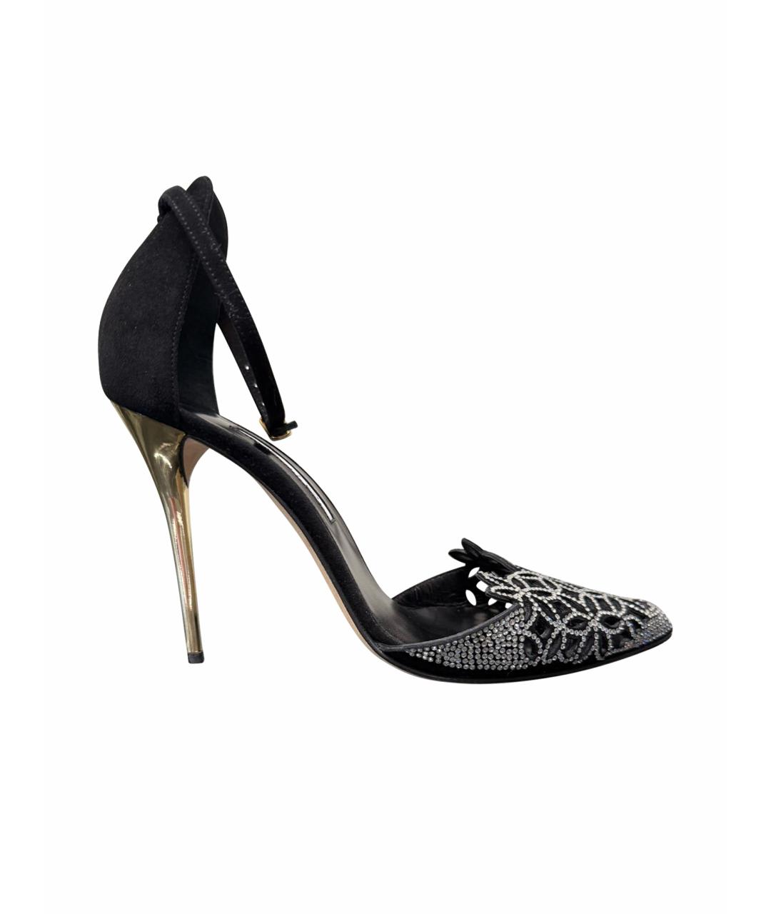 OSCAR DE LA RENTA Черные замшевые босоножки, фото 1