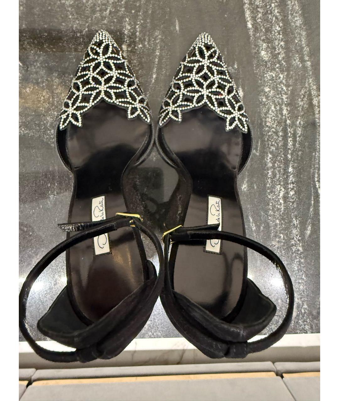 OSCAR DE LA RENTA Черные замшевые босоножки, фото 3
