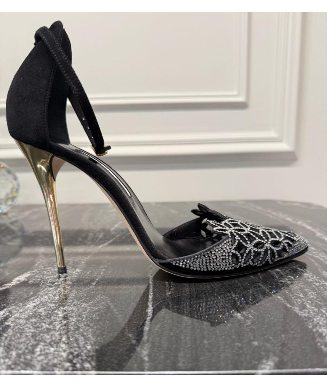 OSCAR DE LA RENTA Черные замшевые босоножки, фото 7