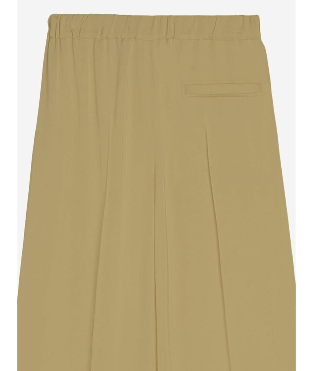 JIL SANDER Бежевые хлопковые прямые брюки, фото 3