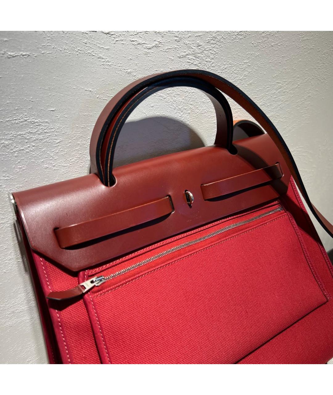 HERMES Бордовая кожаная сумка через плечо, фото 3