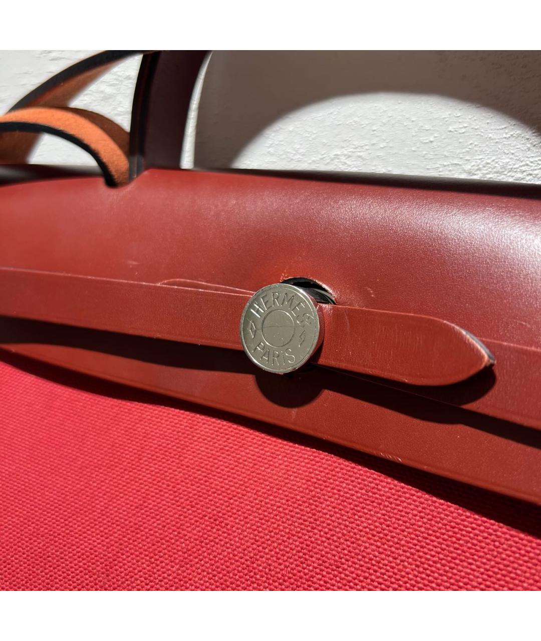 HERMES Бордовая кожаная сумка через плечо, фото 6