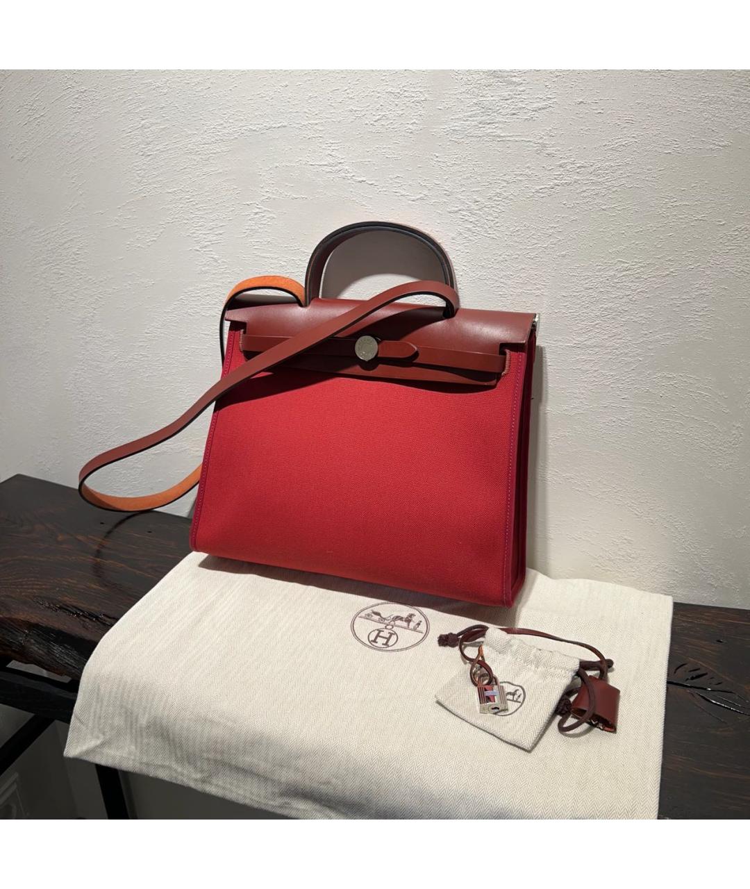 HERMES Бордовая кожаная сумка через плечо, фото 8