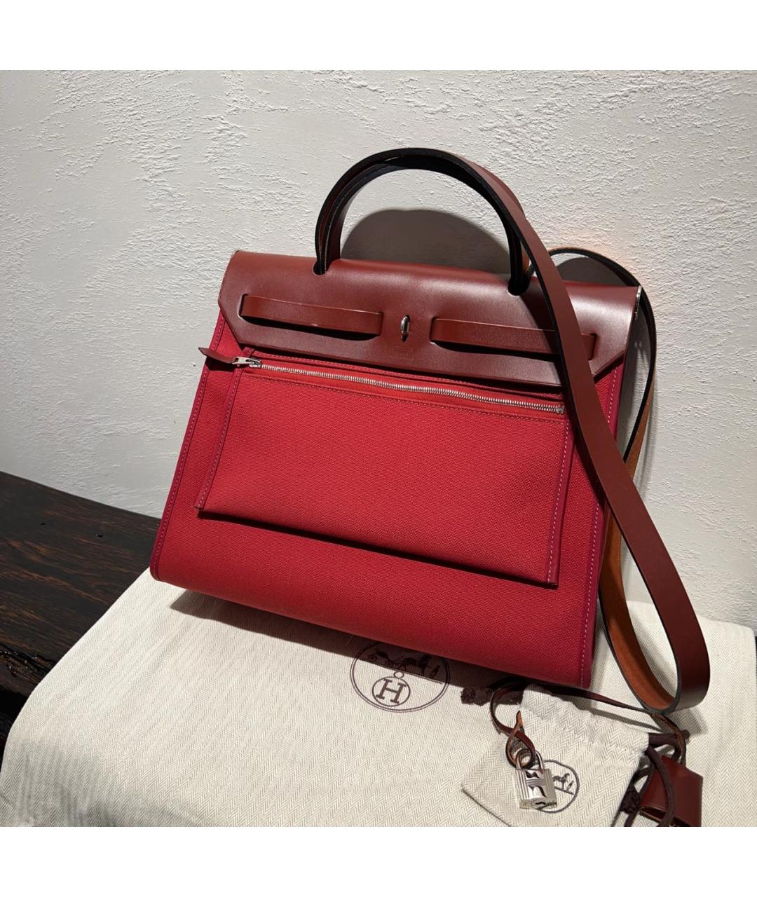 HERMES Бордовая кожаная сумка через плечо, фото 2