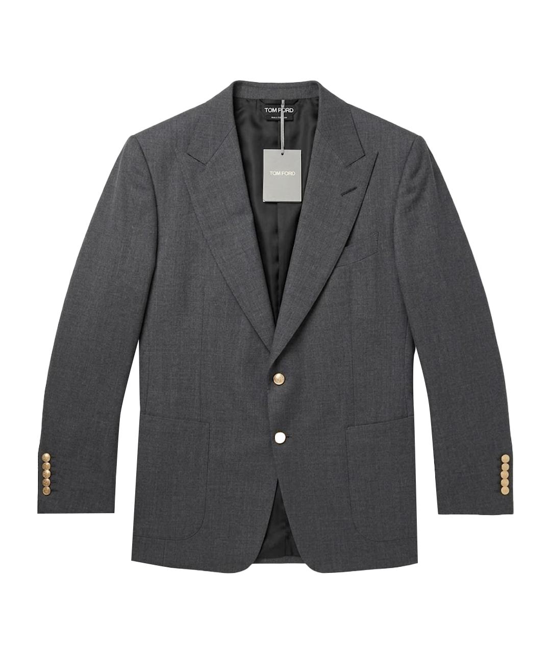 TOM FORD Серый шерстяной пиджак, фото 1