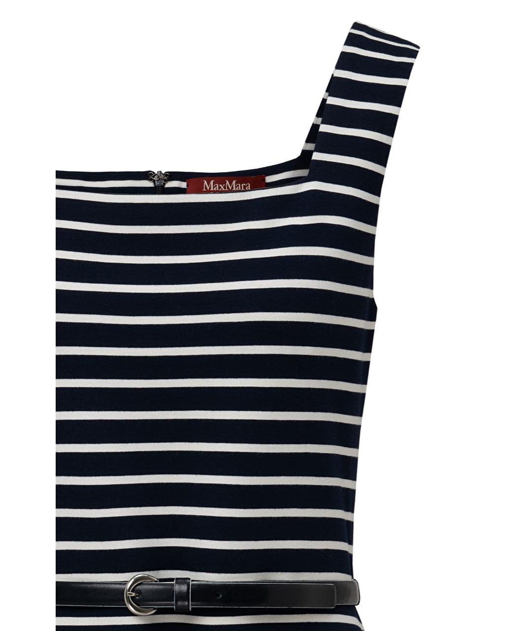 MAX MARA STUDIO Темно-синее вискозное повседневное платье, фото 4