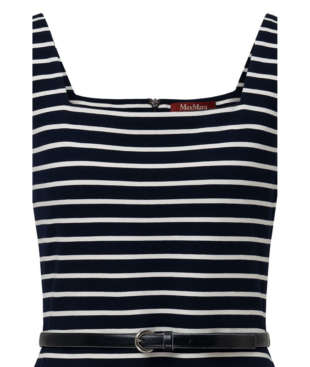 MAX MARA STUDIO Темно-синее вискозное повседневное платье, фото 3