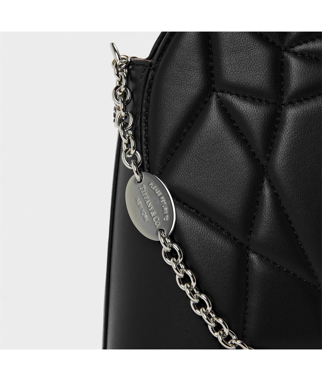 TIFFANY&CO Черная кожаная сумка через плечо, фото 5