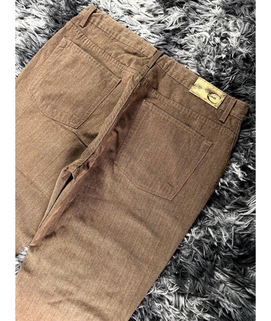 JUST CAVALLI Коричневые хлопковые джинсы, фото 4