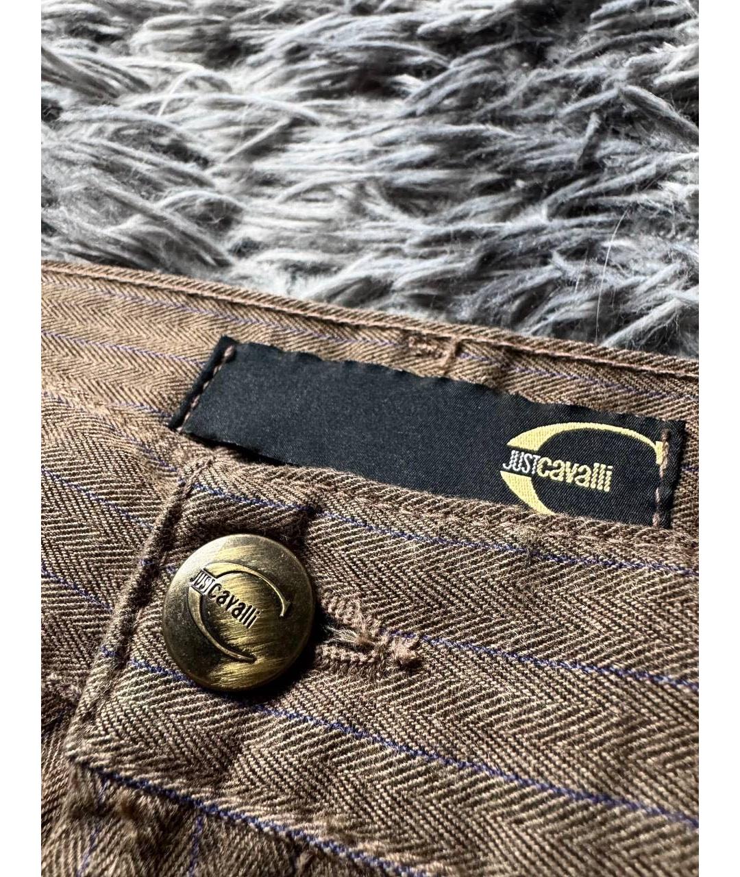 JUST CAVALLI Коричневые хлопковые джинсы, фото 8