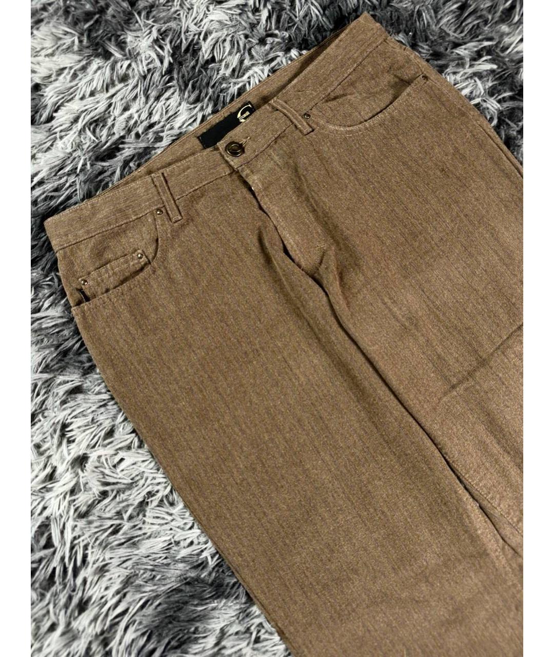 JUST CAVALLI Коричневые хлопковые джинсы, фото 3