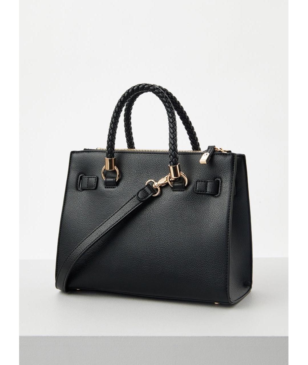 LIU JO Черная сумка с короткими ручками из искусственной кожи, фото 3