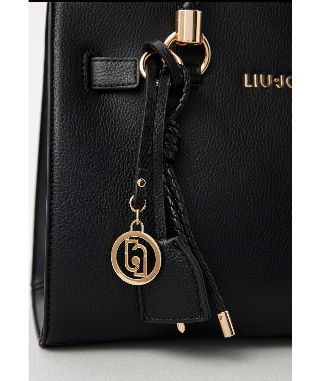 LIU JO Черная сумка с короткими ручками из искусственной кожи, фото 2
