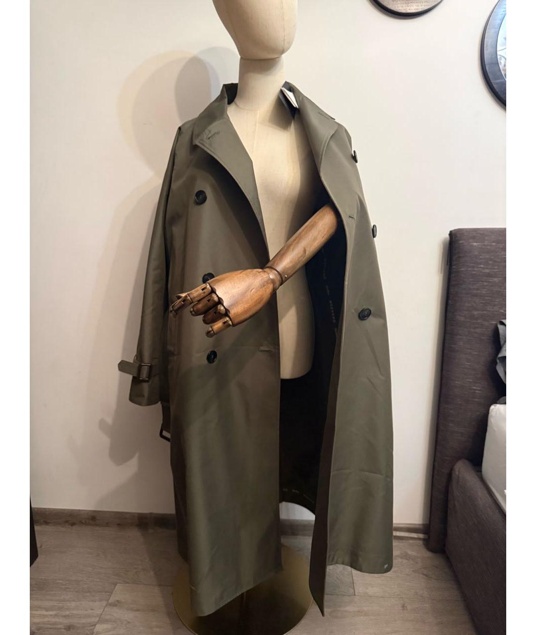 WEEKEND MAX MARA Хаки хлопковый тренч/плащ, фото 7