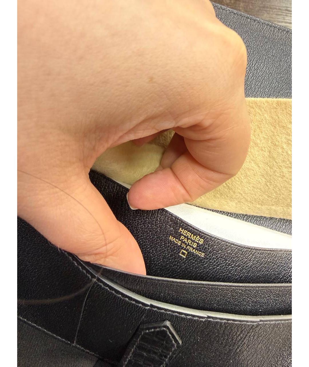 HERMES Черный кошелек из экзотической кожи, фото 5